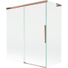 Mexen Rox L paroi de baignoire 2 volets coulissants 140 + 70 x 150 cm, transparent, or rose - 8C9L-140-070-60-00
