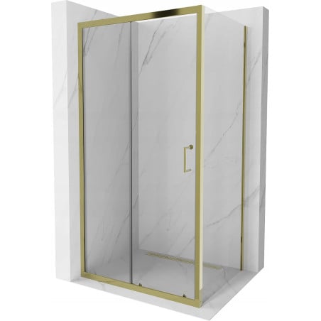 Mexen Apia cabine de douche coulissante 90 x 100 cm, transparente, dorée - 840-090-100-50-00