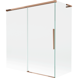 Mexen Rox L paroi de baignoire 2 volets coulissants 150 + 70 x 150 cm, transparent, or rose - 8C9L-150-070-60-00