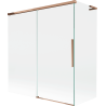 Mexen Rox L paroi de bain 2 volets coulissants 150 + 70 x 150 cm, transparent, or rose - 8C9L-150-070-60-00