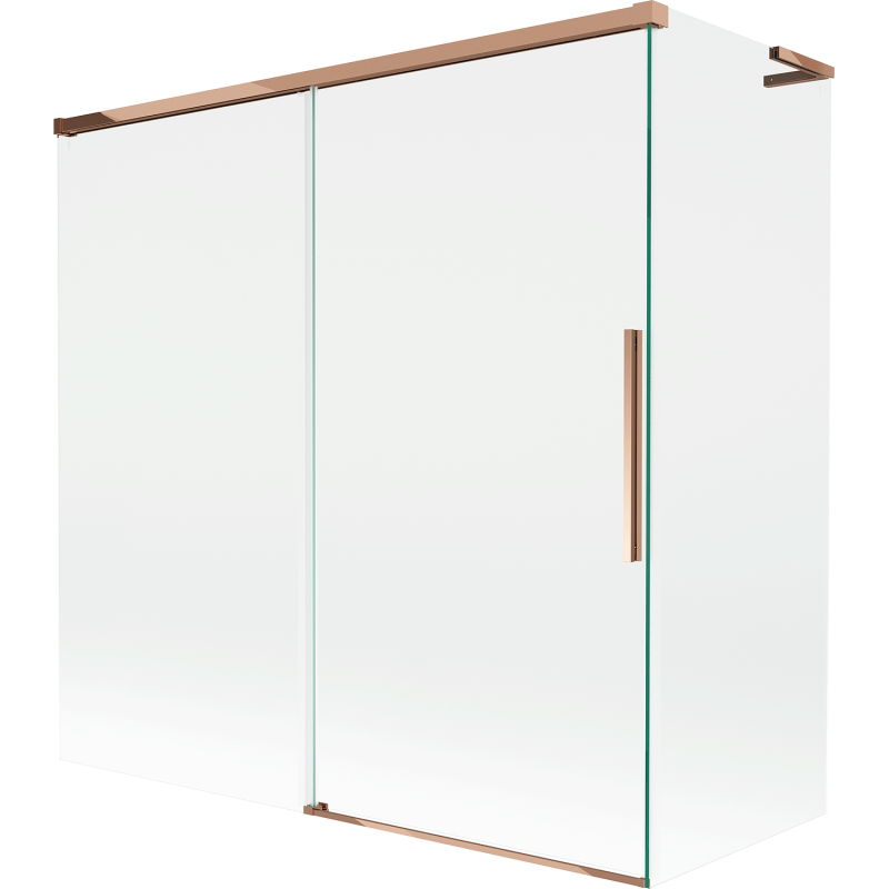 Mexen Rox L paroi de baignoire à 2 volets coulissants 160 + 70 x 150 cm, transparent, or rose - 8C9L-160-070-60-00