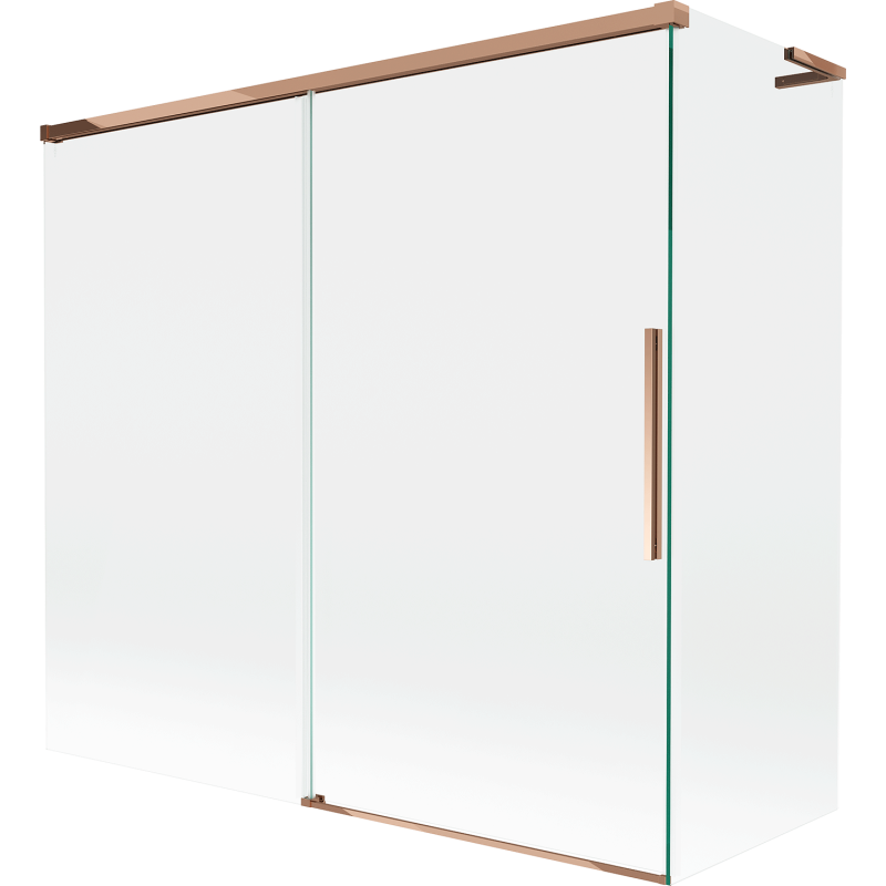 Mexen Rox L paroi de baignoire à 2 volets coulissants 170 + 70 x 150 cm, transparent, or rose - 8C9L-170-070-60-00