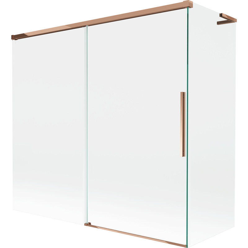Mexen Rox L paroi de douche 2 volets coulissants 170 + 70 x 150 cm, transparent, or rose - 8C9L-170-070-60-00