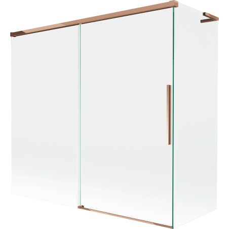 Mexen Rox L paroi de baignoire à 2 volets coulissants 170 + 70 x 150 cm, transparent, or rose - 8C9L-170-070-60-00