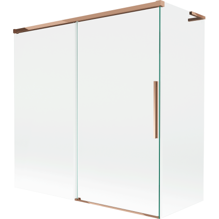Mexen Rox L paroi de baignoire coulissante à 2 vantaux 160 + 75 x 150 cm, transparente, or rose - 8C9L-160-075-60-00