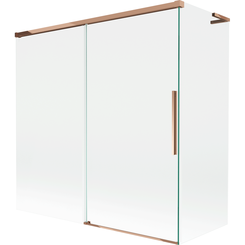 Mexen Rox L paroi de baignoire à 2 panneaux coulissants 160 + 80 x 150 cm, transparent, or rose - 8C9L-160-080-60-00