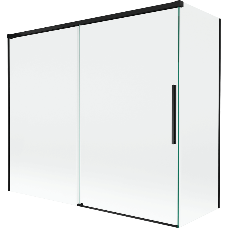 Paroi de baignoire Mexen Rox 2 volets coulissants 180 + 90 x 150 cm, transparent, noir - 8C9-180-090-70-00