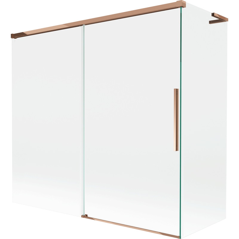 Mexen Rox L paroi de baignoire à 2 volets coulissants 170 + 80 x 150 cm, transparent, or rose - 8C9L-170-080-60-00