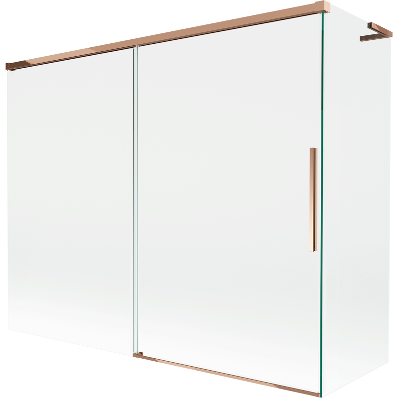 Mexen Rox L paroi de baignoire à 2 volets coulissants 190 + 80 x 150 cm, transparent, or rose - 8C9L-190-080-60-00