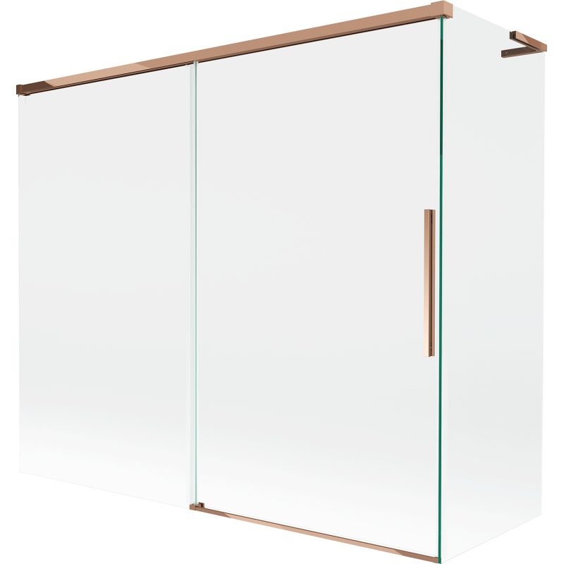 Mexen Rox L paroi de baignoire 2 panneaux coulissants 180 + 80 x 150 cm, transparent, or rose - 8C9L-180-080-60-00