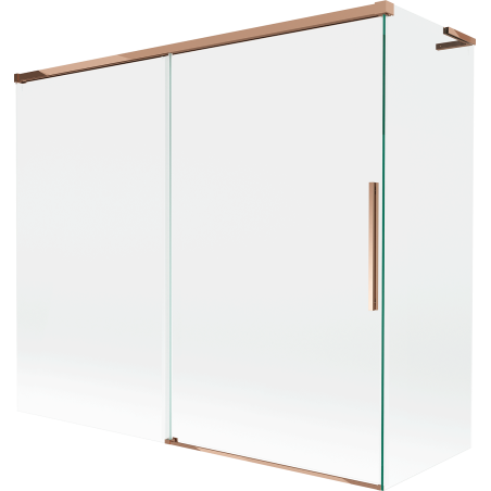 Mexen Rox L paroi de baignoire 2 panneaux coulissants 180 + 80 x 150 cm, transparent, or rose - 8C9L-180-080-60-00