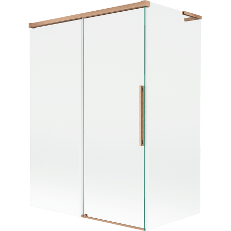 Mexen Rox L paroi de baignoire à 2 ailes coulissantes 120 + 70 x 150 cm, transparent, cuivre brossé - 8C9L-120-070-65-00