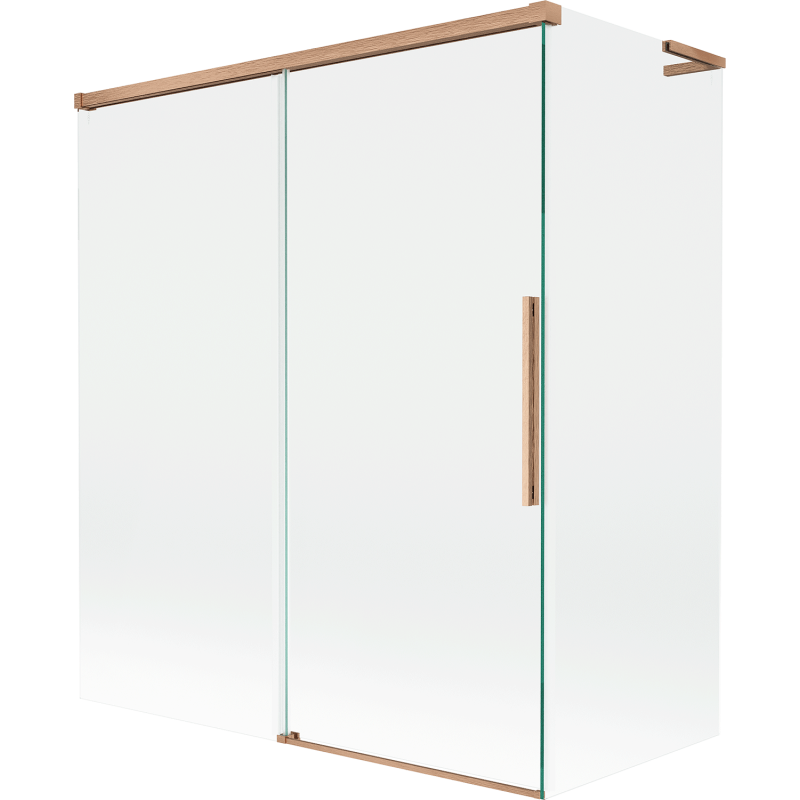 Mexen Rox L paroi de douche à deux volets coulissante 140 + 70 x 150 cm, transparent, cuivre brossé - 8C9L-140-070-65-00
