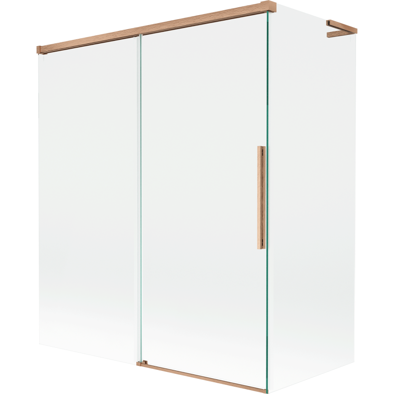 Paroi de baignoire Mexen Rox L 2 volets coulissants 140 + 70 x 150 cm, transparent, cuivre brossé - 8C9L-140-070-65-00