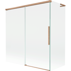Mexen Rox L paroi de baignoire 2 volets coulissants 150 + 70 x 150 cm, transparent, cuivre brossé - 8C9L-150-070-65-00