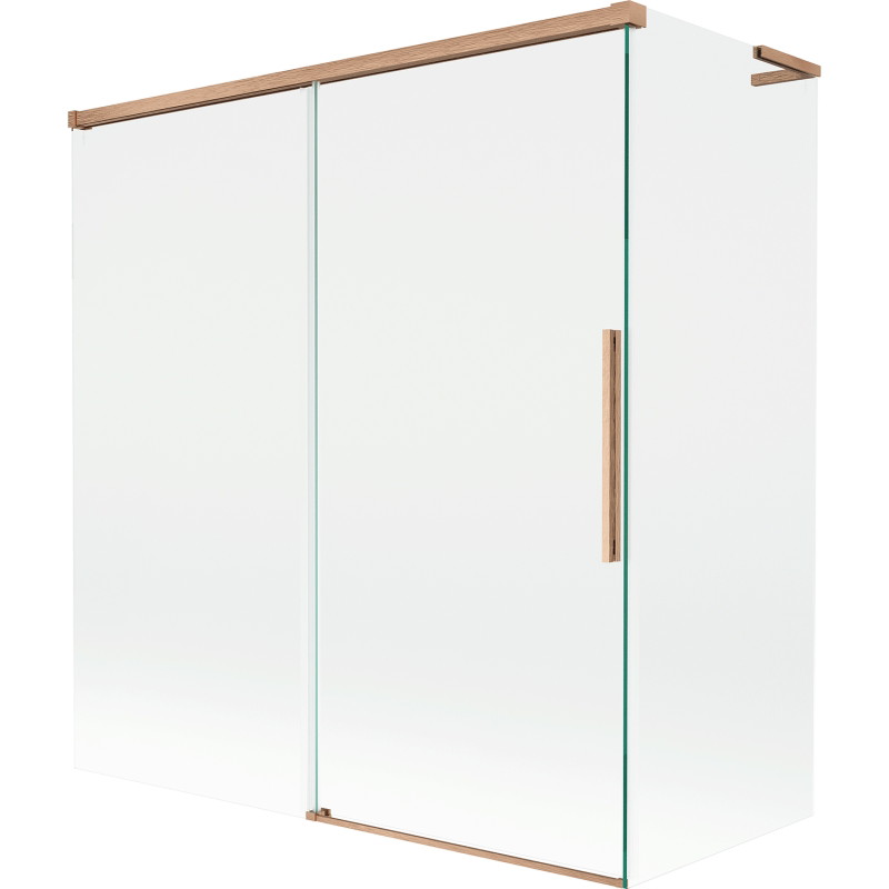 Mexen Rox L paroi de baignoire 2 panneaux coulissants 150 + 70 x 150 cm, transparent, cuivre brossé - 8C9L-150-070-65-00