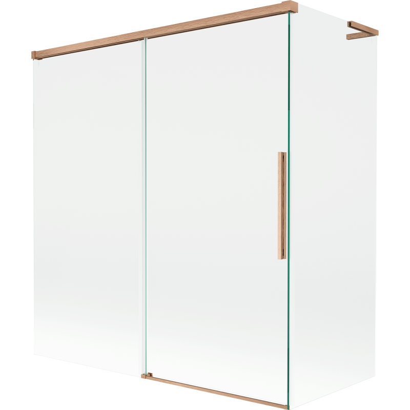 Mexen Rox L paroi de baignoire 2 volets coulissants 150 + 70 x 150 cm, transparent, cuivre brossé - 8C9L-150-070-65-00