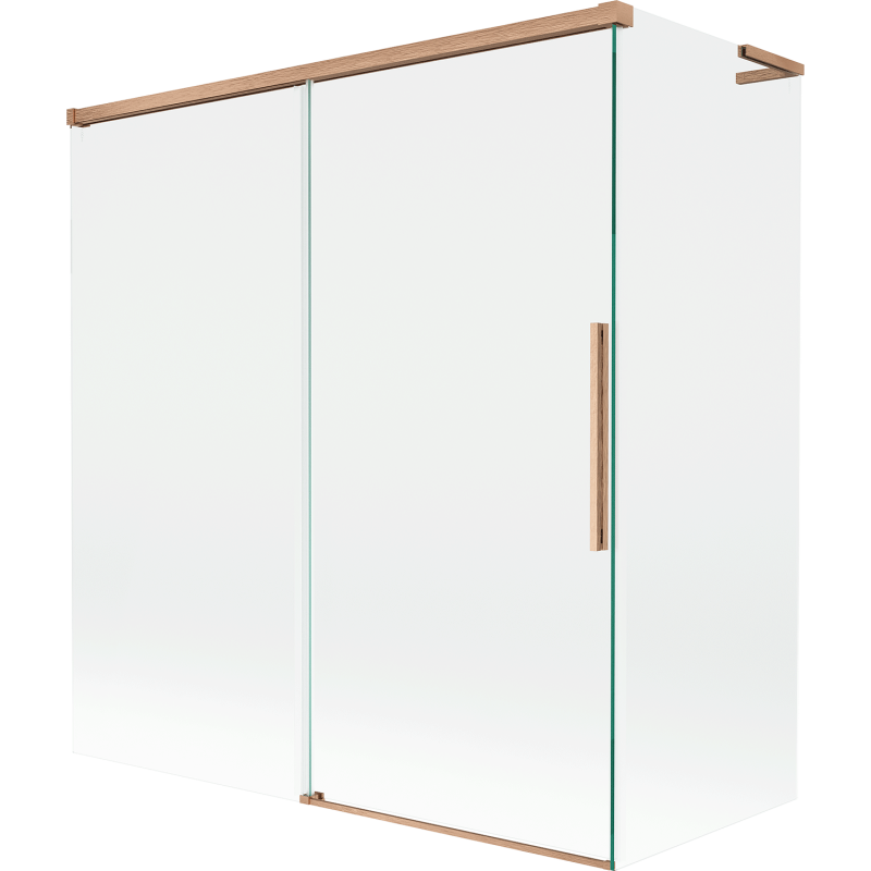 Mexen Rox L paroi de baignoire à 2 volets coulissants 150 + 70 x 150 cm, transparent, cuivre brossé - 8C9L-150-070-65-00