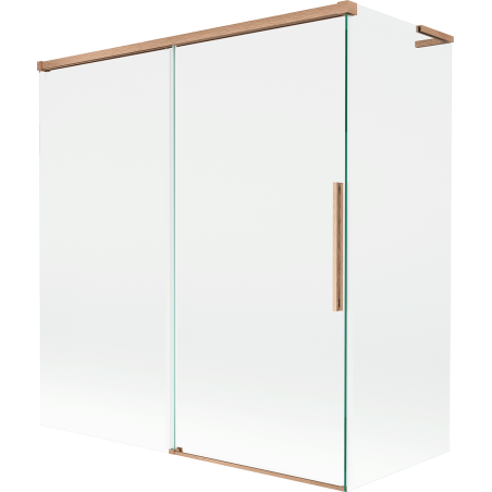 Mexen Rox L paroi de baignoire 2 volets coulissants 150 + 70 x 150 cm, transparent, cuivre brossé - 8C9L-150-070-65-00