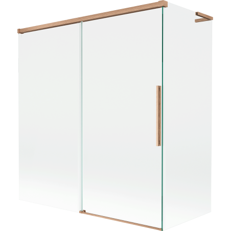 Mexen Rox L paroi de baignoire à 2 volets coulissants 150 + 70 x 150 cm, transparent, cuivre brossé - 8C9L-150-070-65-00