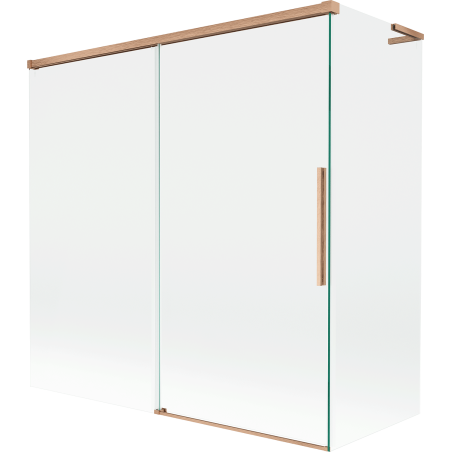 Mexen Rox L paroi de baignoire à 2 panneaux coulissants 160 + 70 x 150 cm, transparent, cuivre brossé - 8C9L-160-070-65-00