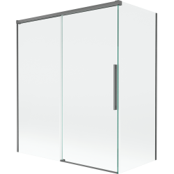 Mexen Rox paravent de douche 2 volets coulissants 140 + 70 x 150 cm, transparent, gun metal - 8C9-140-070-95-00