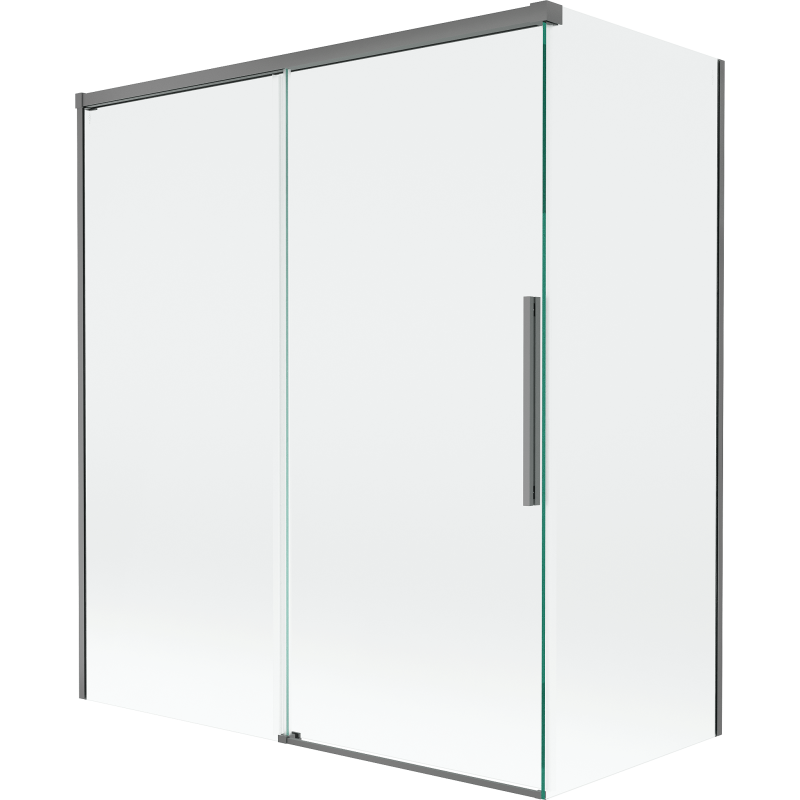 Mexen Rox paravent de douche 2 volets coulissants 140 + 70 x 150 cm, transparent, gun metal - 8C9-140-070-95-00