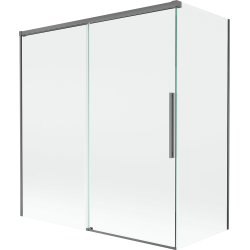 Mexen Rox paroi de baignoire à 2 battants coulissants 150 + 70 x 150 cm, transparent, métal gun - 8C9-150-070-95-00