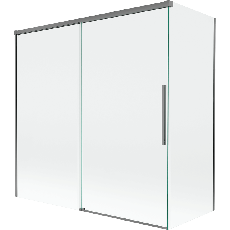 Mexen Rox paravent de douche à 2 panneaux coulissants 160 + 70 x 150 cm, transparent, gun metal - 8C9-160-070-95-00