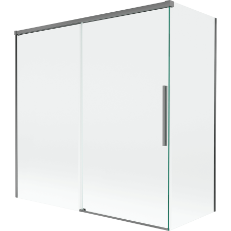 Mexen Rox paravent de douche à 2 panneaux coulissants 160 + 70 x 150 cm, transparent, gun metal - 8C9-160-070-95-00