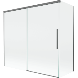 Mexen Rox paroi de baignoire 2 volets coulissants 170 + 70 x 150 cm, transparent, métal gun - 8C9-170-070-95-00