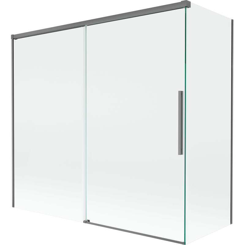 Mexen Rox paroi de baignoire 2 volets coulissants 170 + 70 x 150 cm, transparent, métal gun - 8C9-170-070-95-00