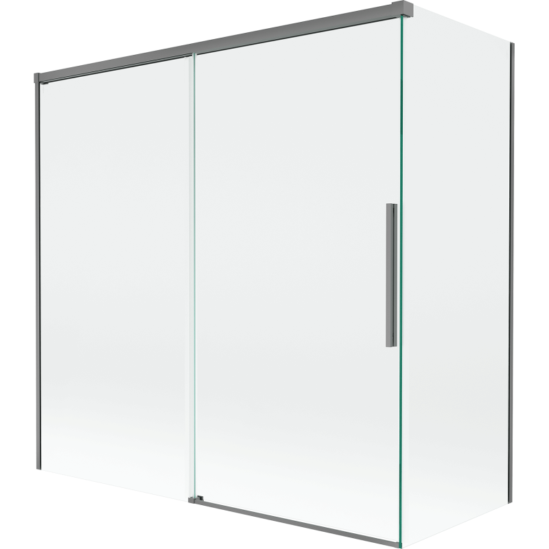 Mexen Rox paroi de baignoire 2 volets coulissants 160 + 80 x 150 cm, transparent, métal brossé - 8C9-160-080-95-00