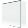 Mexen Rox paroi de baignoire 2 volets coulissants 160 + 80 x 150 cm, transparent, métal brossé - 8C9-160-080-95-00