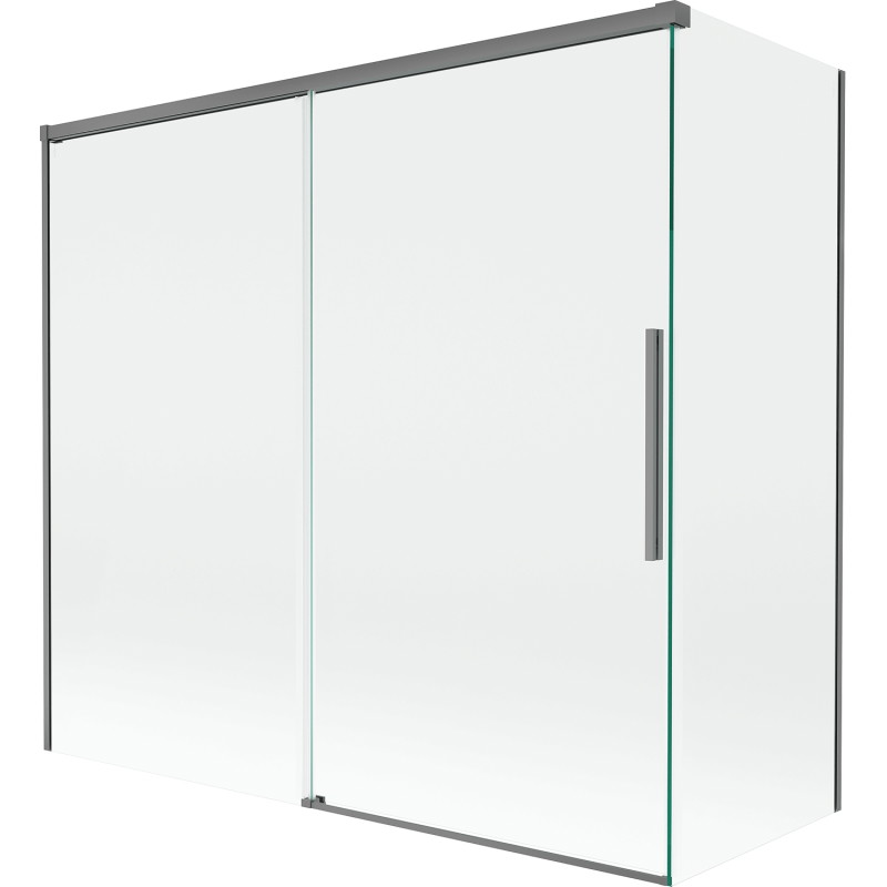 Mexen Rox paroi de baignoire à 2 panneaux coulissants 170 + 80 x 150 cm, transparent, gun metal - 8C9-170-080-95-00