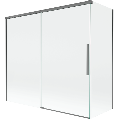 Mexen Rox paroi de baignoire à 2 panneaux coulissants 170 + 80 x 150 cm, transparent, gun metal - 8C9-170-080-95-00