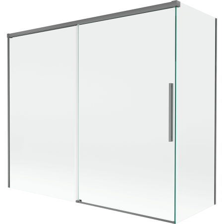 Mexen Rox paravent de douche coulissant à 2 vantaux 180 + 80 x 150 cm, transparent, gun metal - 8C9-180-080-95-00