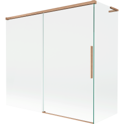 Mexen Rox L paroi de baignoire à 2 volets coulissants 170 + 70 x 150 cm, transparent, cuivre brossé - 8C9L-170-070-65-00