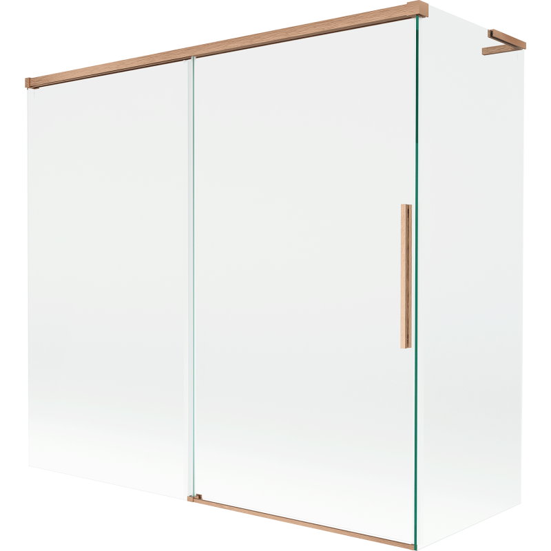 Mexen Rox L pare-douche de baignoire coulissant 2 volets 170 + 70 x 150 cm, transparent, cuivre brossé - 8C9L-170-070-65-00