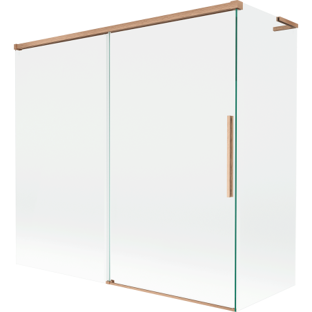Mexen Rox L pare-douche de baignoire coulissant 2 volets 170 + 70 x 150 cm, transparent, cuivre brossé - 8C9L-170-070-65-00