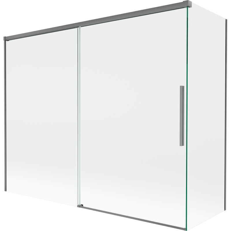 Mexen Rox paroi de baignoire 2 volets coulissants 190 + 80 x 150 cm, transparent, métal gun - 8C9-190-080-95-00