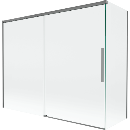 Mexen Rox paroi de baignoire 2 volets coulissants 190 + 80 x 150 cm, transparent, métal gun - 8C9-190-080-95-00