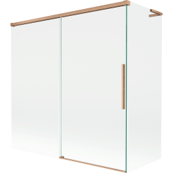 Mexen Rox L paroi de baignoire à 2 panneaux coulissants 160 + 80 x 150 cm, transparent, cuivre brossé - 8C9L-160-080-65-00