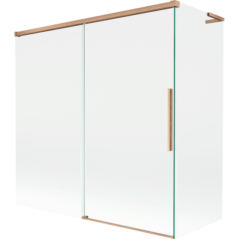 Mexen Rox L paroi de baignoire coulissante 2 battants 160 + 80 x 150 cm, transparent, cuivre brossé - 8C9L-160-080-65-00