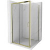 Mexen Apia cabine de douche coulissante 100 x 100 cm, transparent, dorée - 840-100-100-50-00
