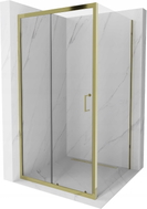 Mexen Apia cabine de douche coulissante 100 x 100 cm, transparent, dorée - 840-100-100-50-00