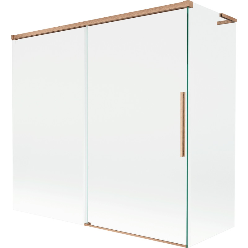 Mexen Rox L paroi de baignoire à 2 volets coulissante 170 + 80 x 150 cm, transparent, cuivre brossé - 8C9L-170-080-65-00