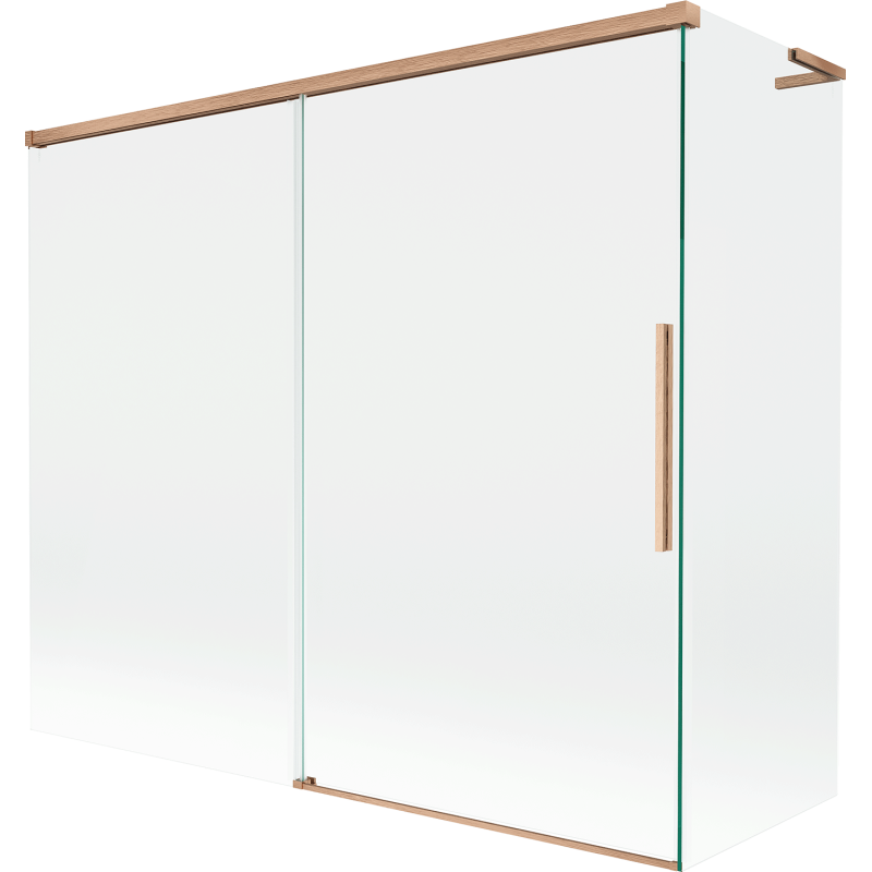 Mexen Rox L paroi de baignoire 2 volets coulissants 180 + 80 x 150 cm, transparent, cuivre brossé - 8C9L-180-080-65-00