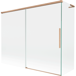 Mexen Rox L paroi de baignoire à 2 panneaux coulissants 190 + 80 x 150 cm, transparent, cuivre brossé - 8C9L-190-080-65-00