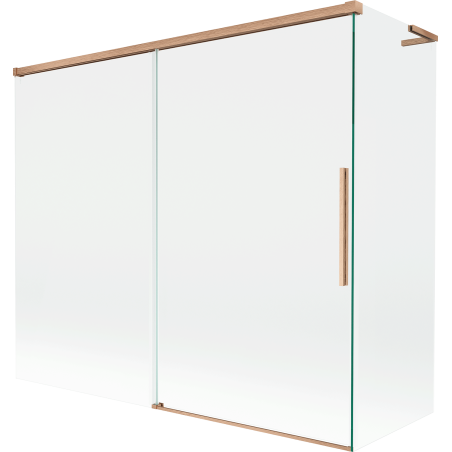 Mexen Rox L paroi de baignoire à 2 volets coulissants 180 + 90 x 150 cm, transparent, cuivre brossé - 8C9L-180-090-65-00